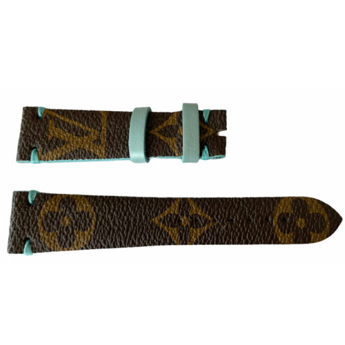 Louis Vuitton monogram leather strap for watches brown & tiffany 20mm