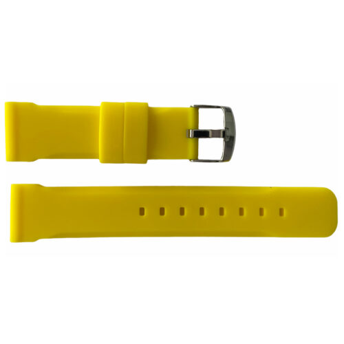 Generic silicone yellow chrono watch strap 18mm