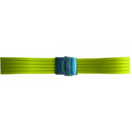 Generic silicone neon green chrono watch strap with clasp 20mm