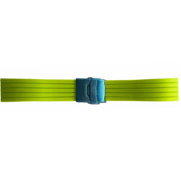 Generic silicone neon green chrono watch strap with clasp 20mm