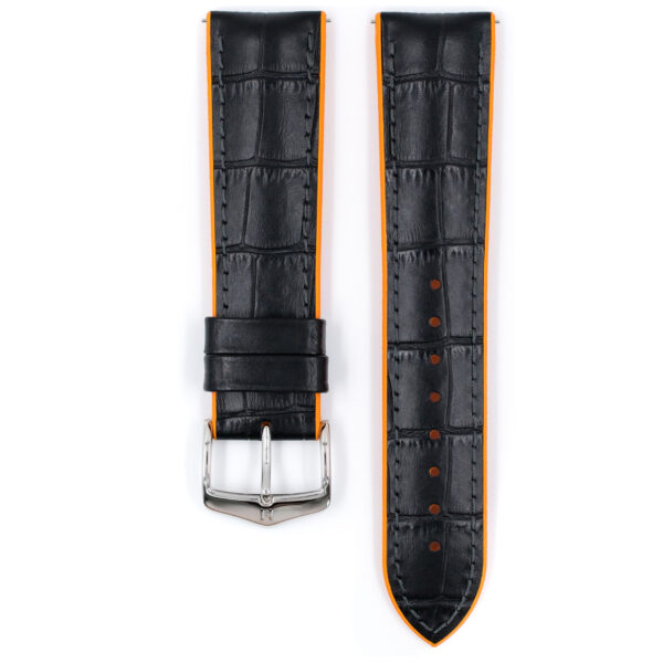 Hirsch watch leather strap Andy L orange 20mm alligator embossing 0927628050-2-20 - Image 3