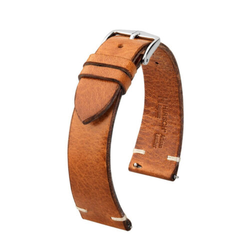 Hirsch Bagnore L brown leather watch strap 20 mm 05502070-2-20