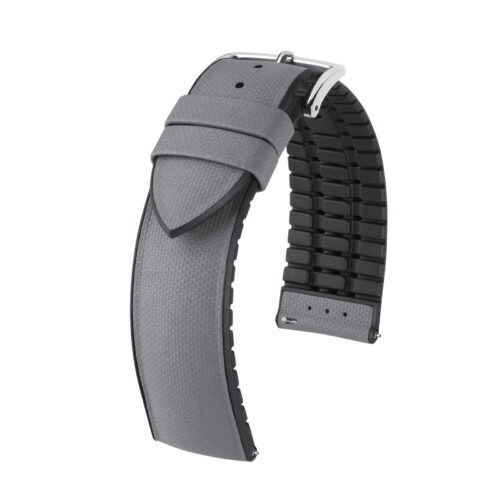 Hirsch Arne grey/silver watch strap 20 mm 0925094030-2-20