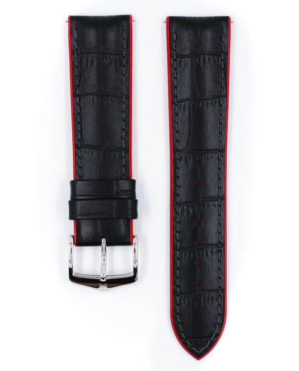 Hirsch watch leather strap Andy L red 18mm alligator embossing 0922028050-2-18 - Image 2