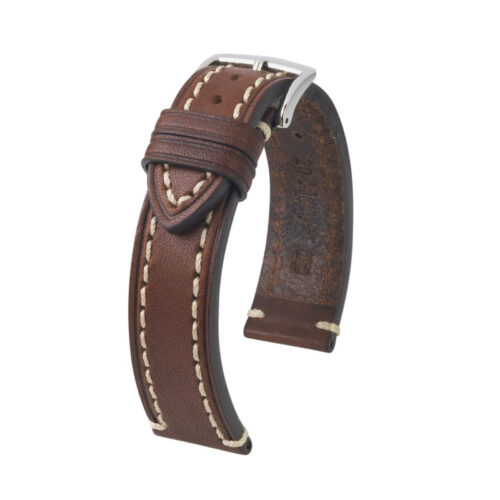 Hirsch Liberty Artisan L brown calf leather watch strap 20 mm 10900210-2-20