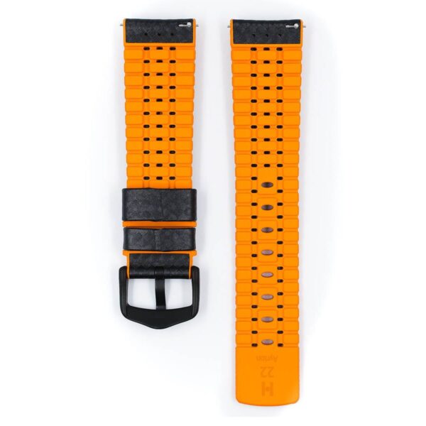 Hirsch Ayrton L Black and Orange Calf Leather Watch Strap 22mm 0917692050-5-22 - Image 2