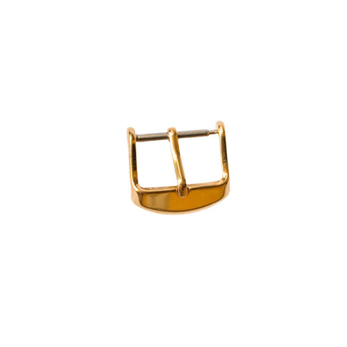 Yellow gold plated buckle for leather strap closure chrono unisex 18mm