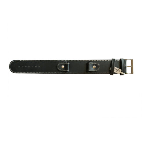 Cowhide black strap with high steel screw and wide leather base 18mm watches