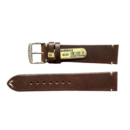 Casablanca genuine dark brown watch strap with stitch 20 mm