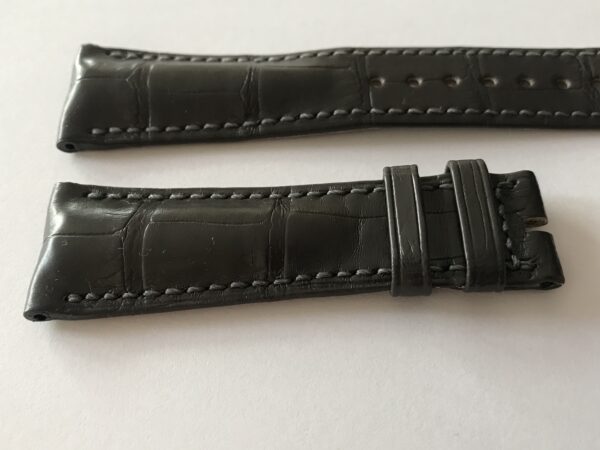 New Heuer Carrera Alligator Dark Grey Leather Strap 22mm - Image 3