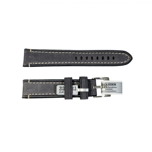 Rodeosoft Chrono dark grey watch leather strap 20mm