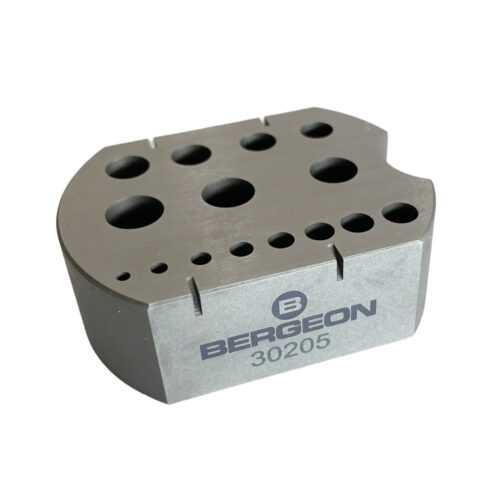 Bergeon 30205 Riveting Stake Tool with 15 Holes (2.00 - 8.60 mm)