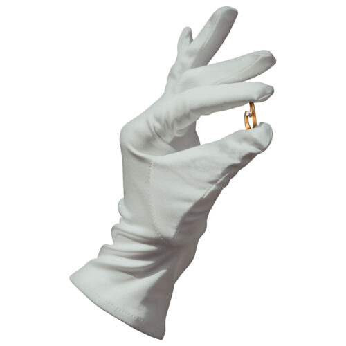 Heli Presentation Gloves, Microfiber, Silver-Gray, Size S, 1 Pair