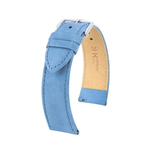 Hirsch Osiris Nubuk Light Blue Calf Leather Watch Strap 18mm 03433183-2-18