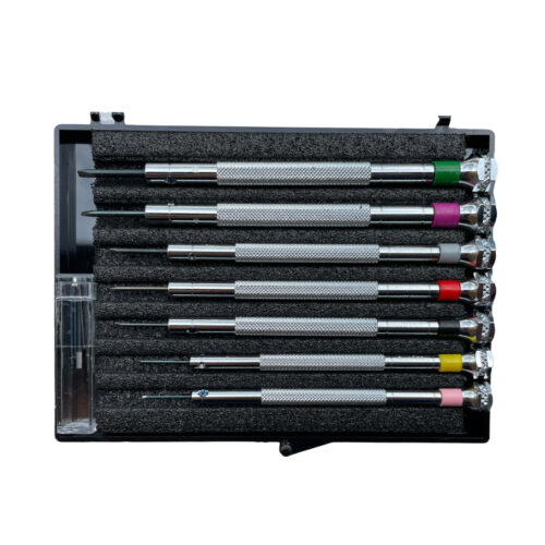 Beco Technic Set of 7 Screwdrivers (0.60mm - 2.00mm) with Plastic Box and Spare Blades