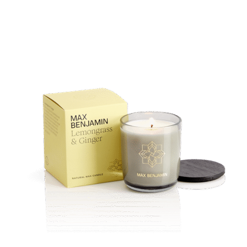 Max Benjamin Luxury Natural Candle & Lid – Lemongrass & Ginger