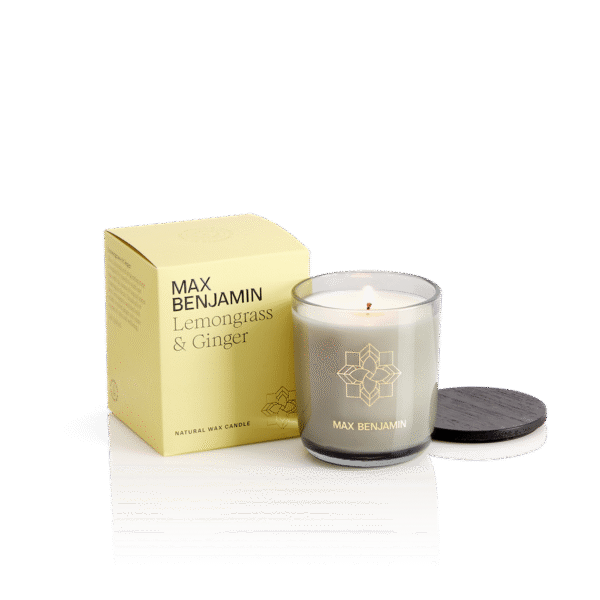 Max Benjamin Luxury Natural Candle & Lid – Lemongrass & Ginger