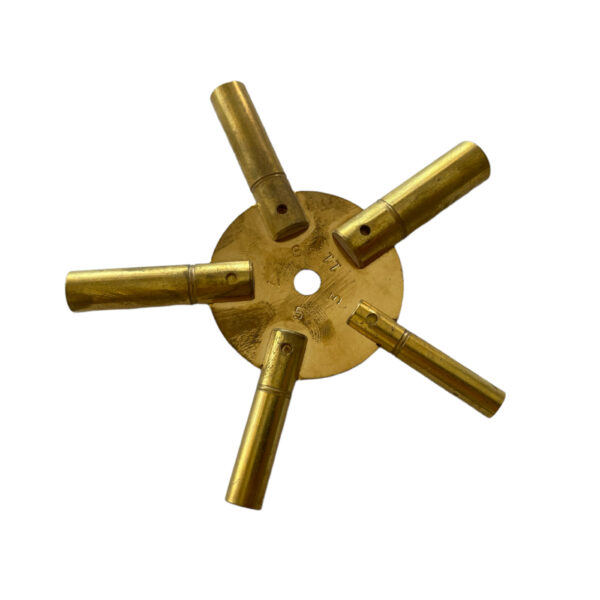 Universal Brass Clock Key - 5 Sizes (3-5-7-9-11)