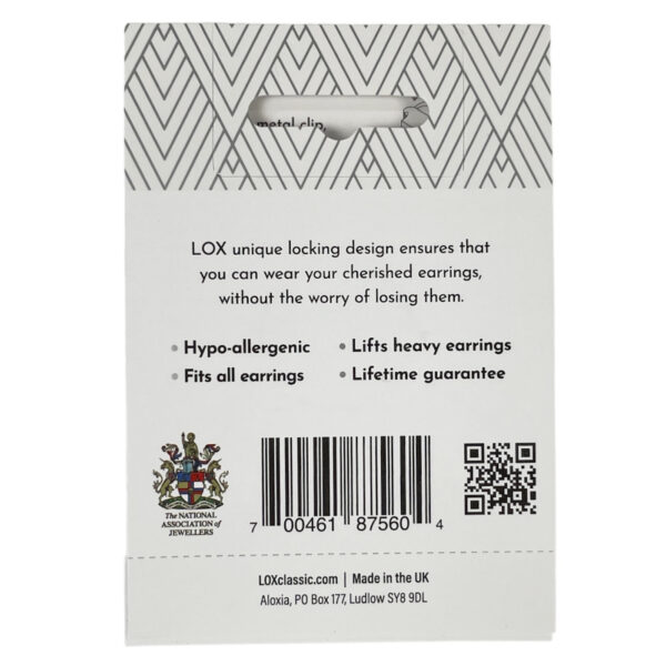 LOX Classic Locking Earring Backs Silver - Image 2