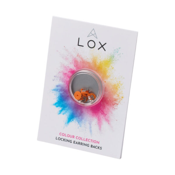 LOX Classic Locking Earring Backs - Orange Colour