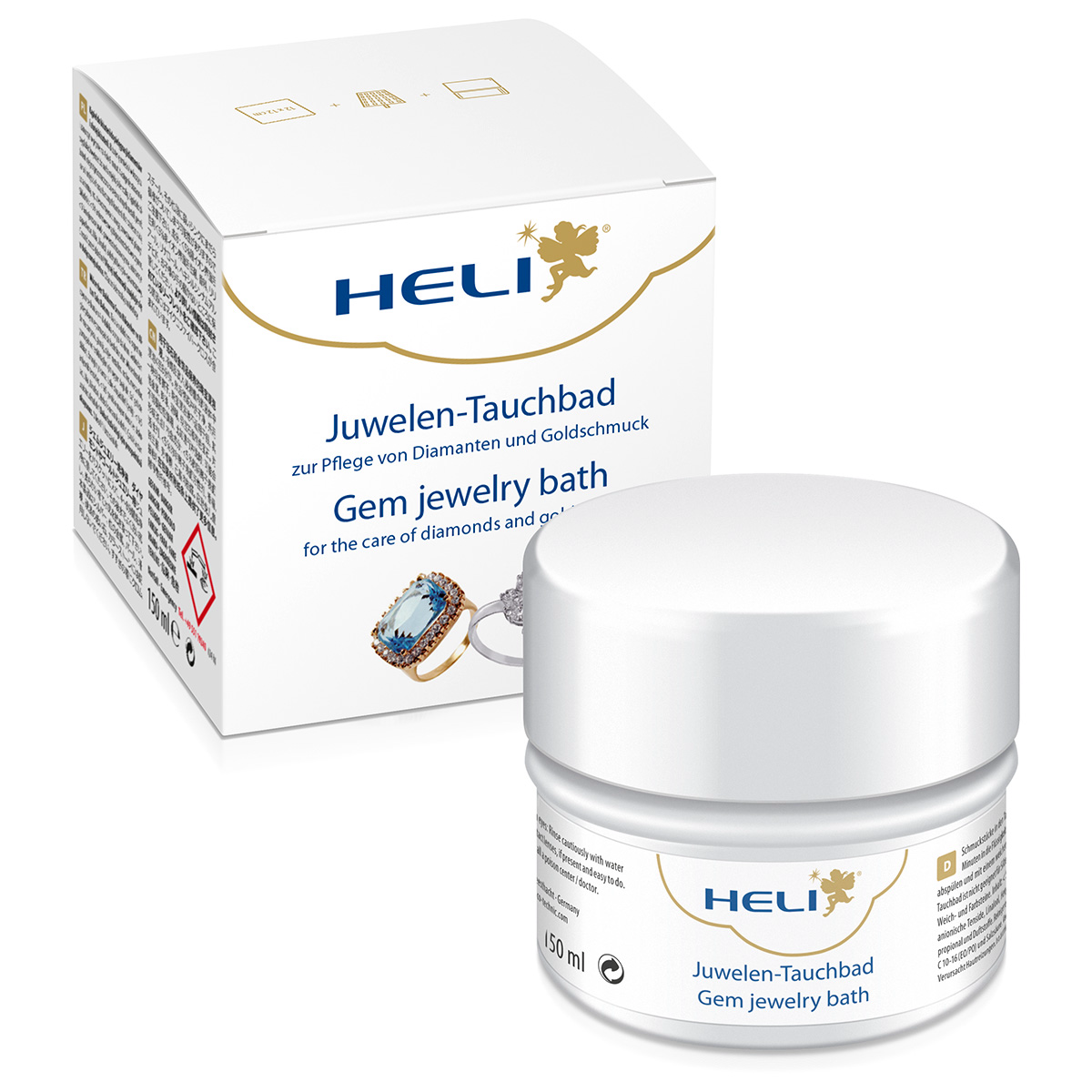 Heli Gem Jewelry Bath with Rinsing Basket and Cleaning Cloth, Jeweler’s Packaging, 150 ml - Image 2