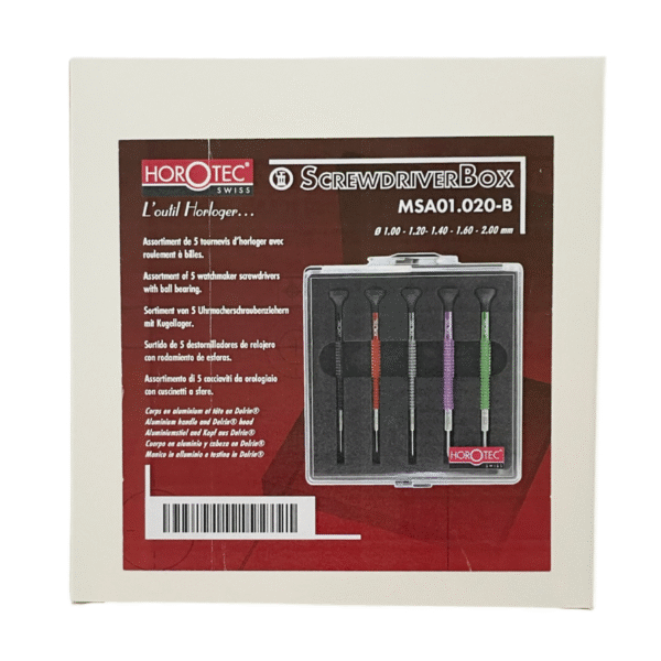 Horotec MSA 01.020-B Set of 5 Screwdrivers with Ball Bearings (1.00mm - 2.00mm) - Image 2