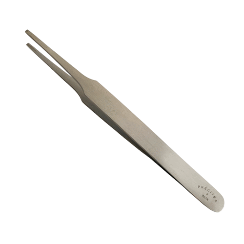 Horotec MSA 12.901-F Inox Precitec Tweezer with Flat Tips for Straightening Hands – Stainless Steel 115 mm