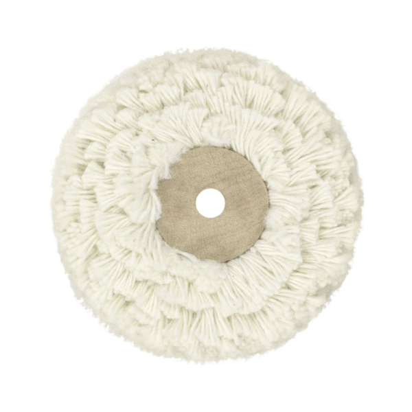 Cotton Polishing Wheel with Wooden Centre 95 x 36 mm