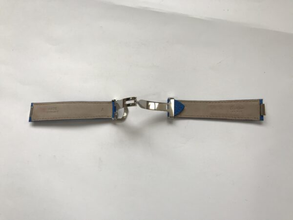 Cartier Blue Leather Strap with Clasp 18mm - Image 3