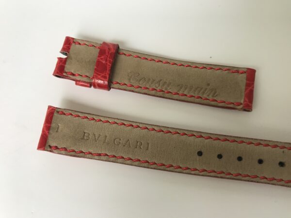 New Blvgari Red Leather Strap for Lady Watches 14mm - Image 3