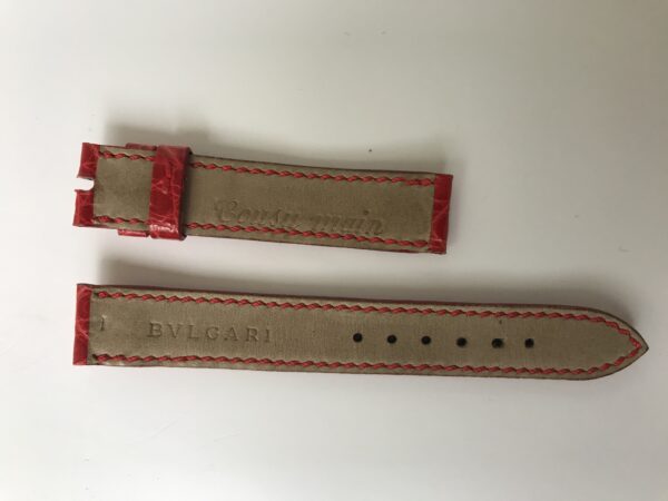 New Blvgari Red Leather Strap for Lady Watches 14mm - Image 2
