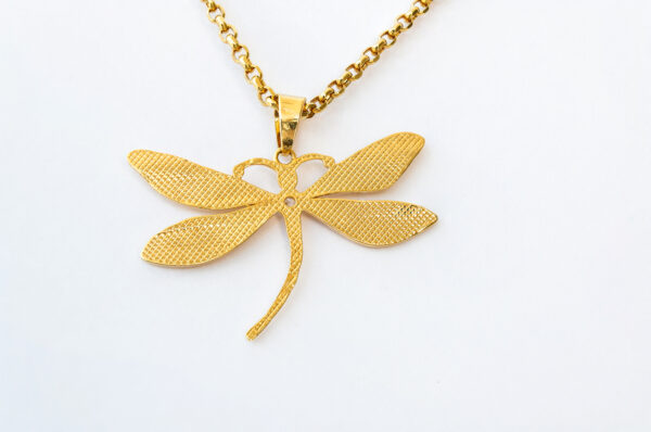 Charme Dragonfly Pendant 14k Solid Gold with Necklace Jewelry for Ladies - Image 2