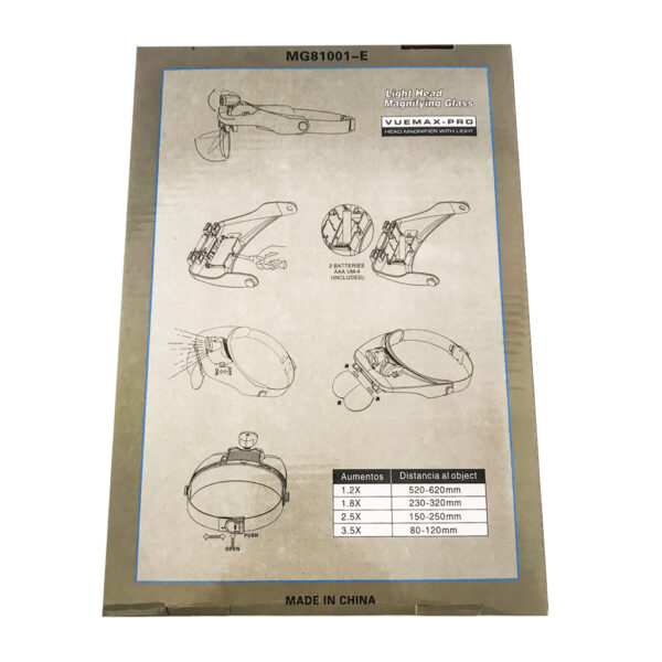 Bergeon 7826 Binocular Magnifier with Adjustable Visor (1.0x - 3.5x) - Image 2