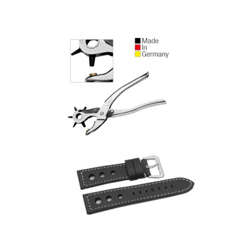 Watchmaker Revolving Punch Plier with Leather Strap Hole Tool