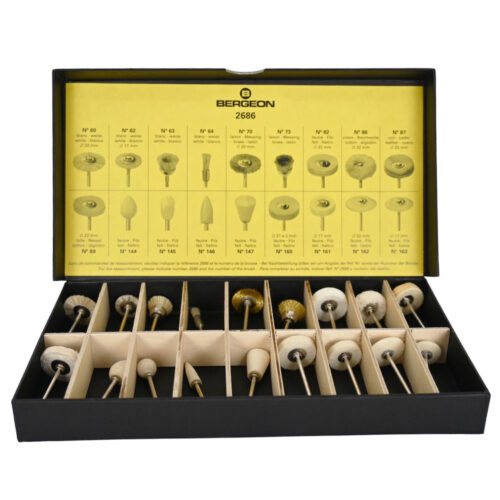 Bergeon 2686 Assortment of 18 Small Polishing Brushes