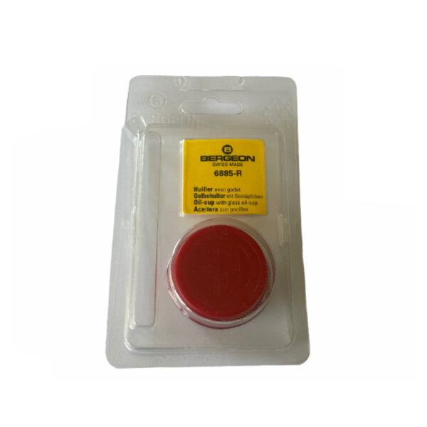 Bergeon 6885-R Red Oil Cup with Red Inner Glass - Image 2