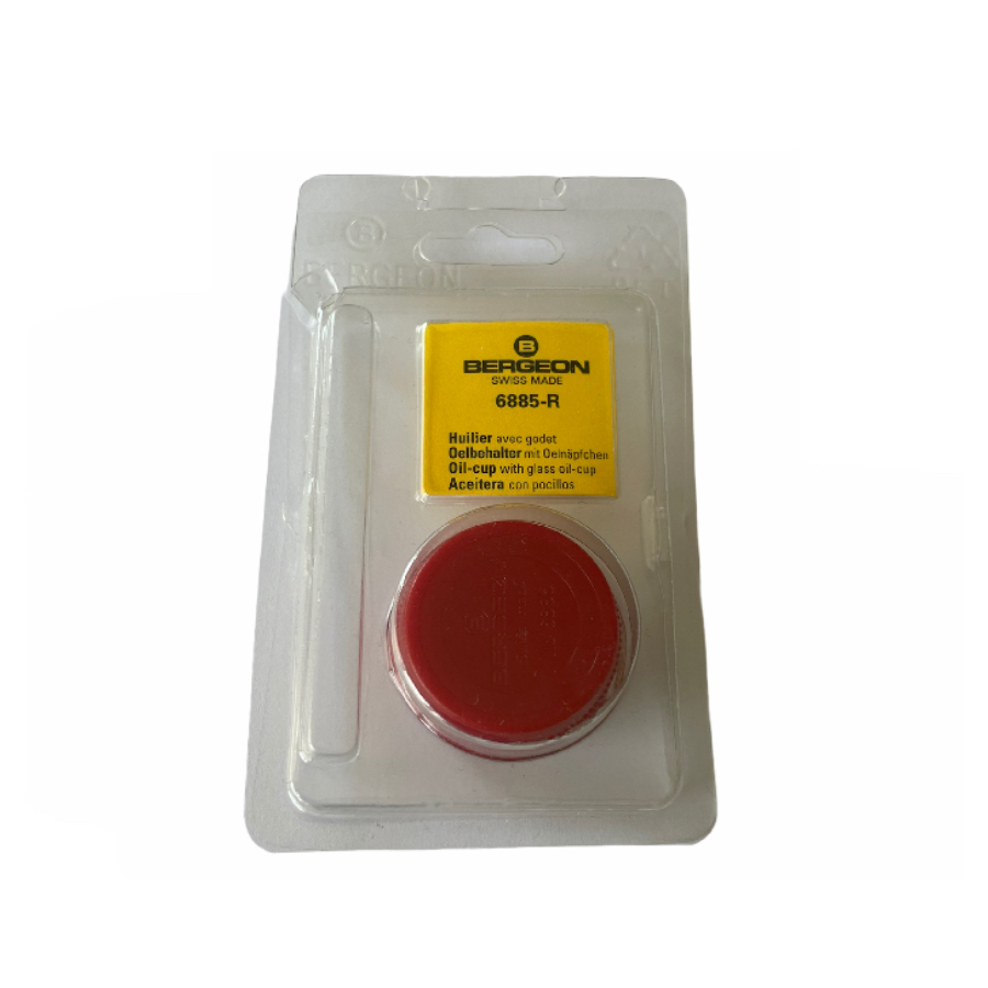 Bergeon 6885-R Red Oil Cup with Red Inner Glass - Image 2