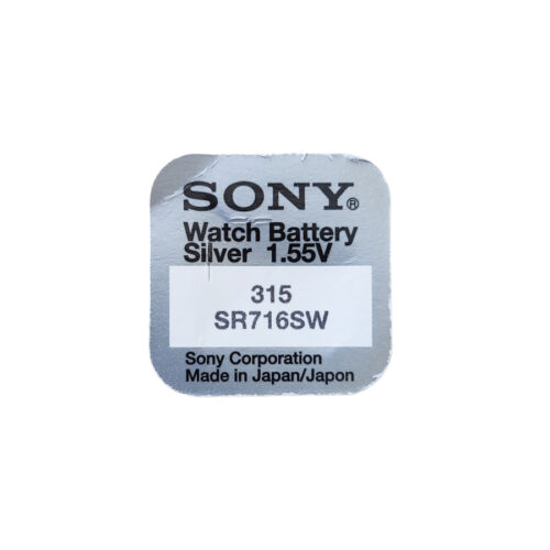 Sony 315 Batteries for Quartz Watches with Silver Oxides 1.55 Volts