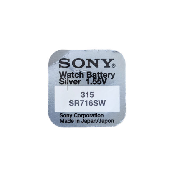 Sony 315 Batteries for Quartz Watches with Silver Oxides 1.55 Volts