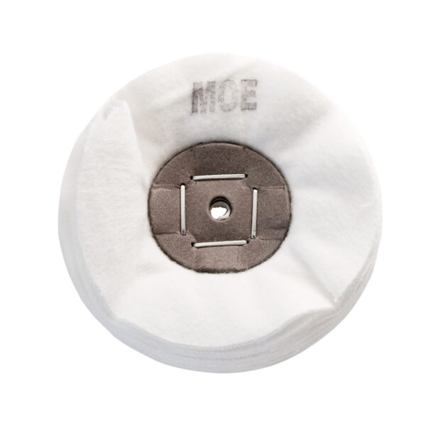 Merard Polishing Wheel for Finishing N° MOE, White Flannel Ø 100 mm, 30 Folds