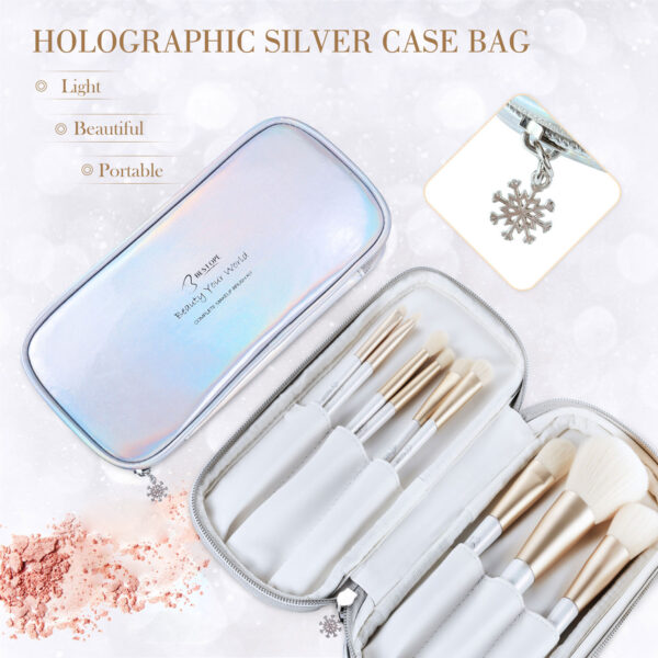 Makeup Brushes with Shiny Case Mermaid BESTOPE 10 Pcs - Image 2