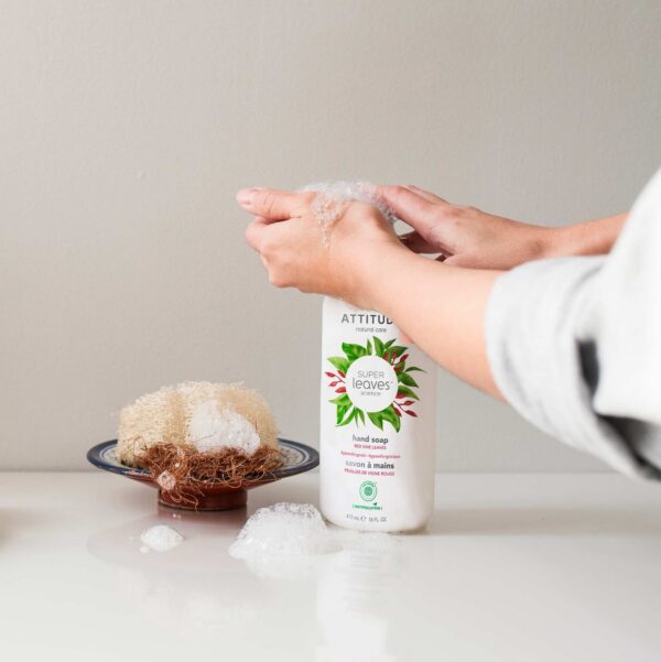 Liquid Hand Soap, Red Vine Leaves and Pomegranate, Super leaves, ATTITUDE - Image 2