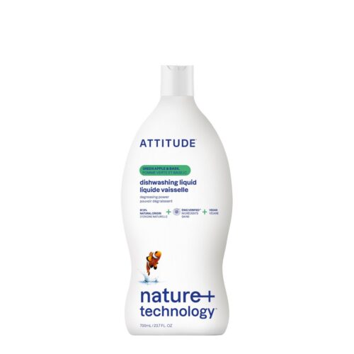 Washing Up Liquid, Green Apple and Basil, ATTITUDE