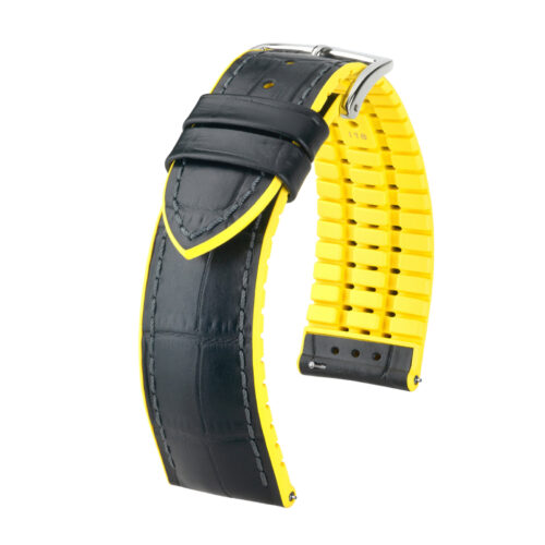Hirsch Andy L Yellow 20mm Alligator Embossing Leather Watch Strap (0927228050-2-20)