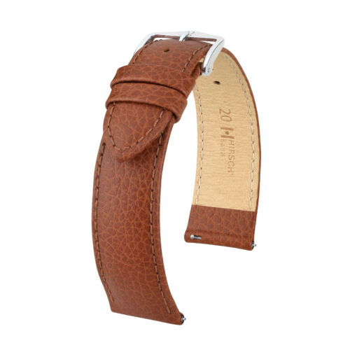 Hirsch Kansas L Golden Brown Leather Watch Strap 20mm 01502070-2-20