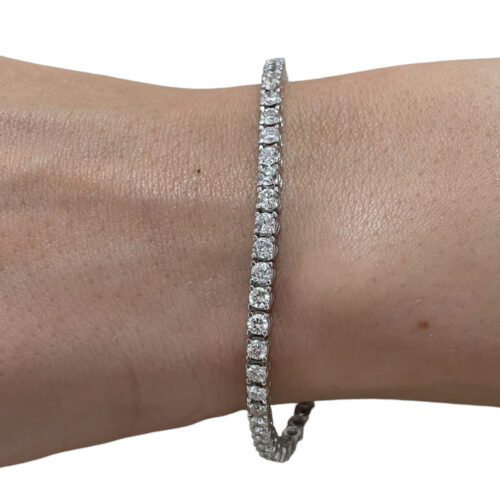 New Tennis Bracelet 14k White Gold with Diamonds 4.23 ct 7 inch