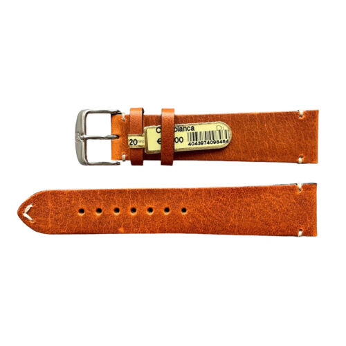 Casablanca Genuine Reddish Brown Watch Strap with Stitch 20mm