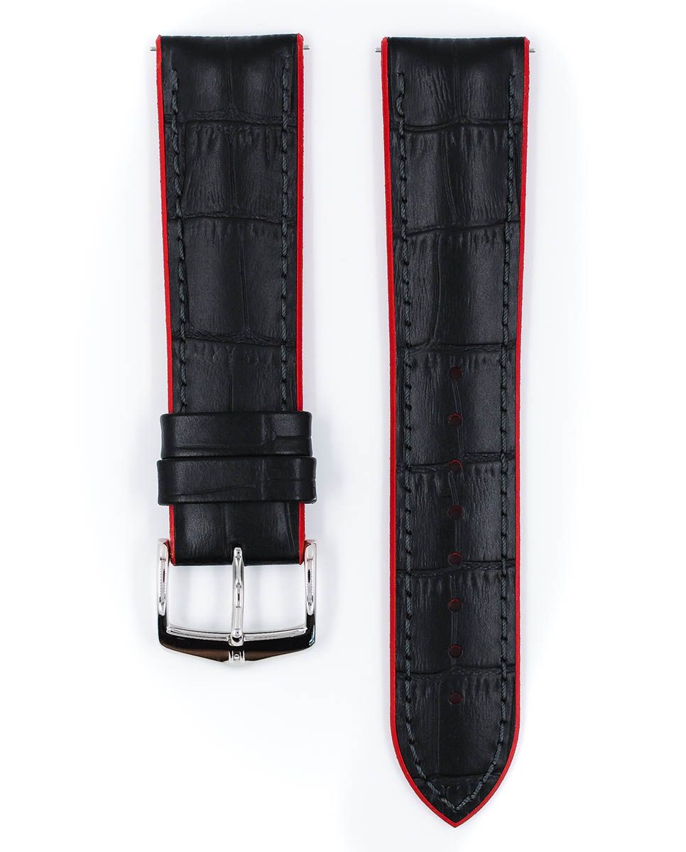 Hirsch Andy L Red 22mm Alligator Embossing Leather Watch Strap (0922028050-22) - Image 2