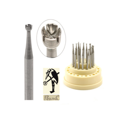 Busch TWINCUT 411 CCC Concave Burs - 12 Pieces (0.80 – 2.00mm)