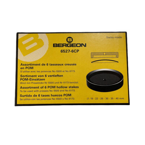 Bergeon 6527-6CP Glass Fitting Dies for Domed Mineral Watch Glasses Ø19-40mm